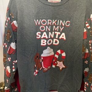 Gray Holiday Sweatshirt with Festive Print